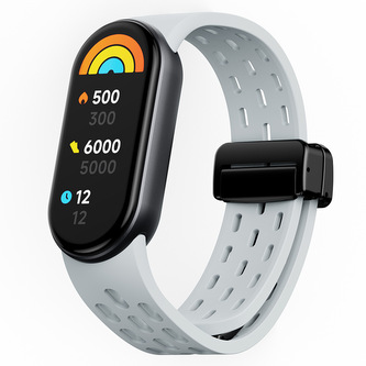 Silikonový řemínek s magnetickým zapínáním Mi band 8/9/10,Šedá