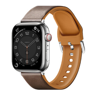 Řemínek z umělé kůže pro Apple Watch 42/44/45/46/49mm,Čokoládová