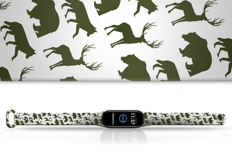 Náhradní náramek Mi band 3/4/5/6/7 Lesní zvěř,Bílá,Xiaomi Mi band 3/4