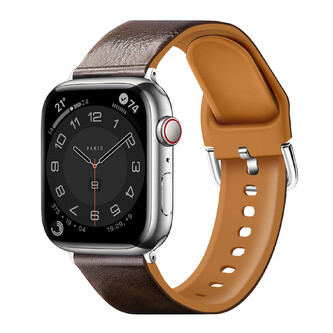 Řemínek z umělé kůže pro Apple Watch 38/40/41/42(S10)mm,Tmavě hnědá