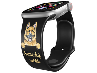 Apple watch řemínek Německý Ovčák,38/40/41/42(S10)mm,černá Apple watch řemínek Německý Ovčák,38/40/41/42(S10)mm,černá