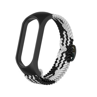 Pletený náhradní náramek Mi Band 5/6/7,Černo-Bílá,Xiaomi  Mi band 5/6/7
