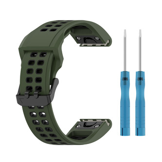 QuickFit perforovaný řemínek s přezkou 20mm,Khaki-černý
