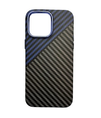 Vzorovaný carbonový kryt pro iPhone 14 PRO MAX,Modro-šedý