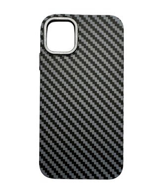 Vzorovaný carbonový kryt pro iPhone 11 PRO MAX,Šedý s černým okrajem