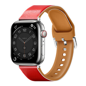 Řemínek z umělé kůže pro Apple Watch 38/40/41/42(S10)mm,Červená Řemínek z umělé kůže pro Apple Watch 38/40/41/42(S10)mm,Červená