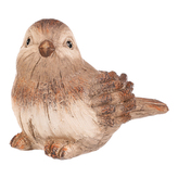 Ptáček - polyresinová figurka, vel. M, béžovo-hnědý