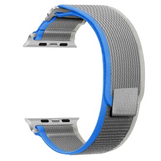 Nylonový řemínek se stahovacím poutkem a sponou pro Apple Watch 42/44/45/46/49mm,Šedo-modrá