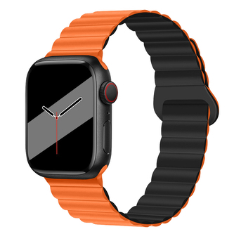 Silikonový magnetický řemínek pro Apple Watch 38/40/41/42(S10)mm,Oranžovo-černá Silikonový magnetický řemínek pro Apple Watch 38/40/41/42(S10)mm,Oranžovo-černá