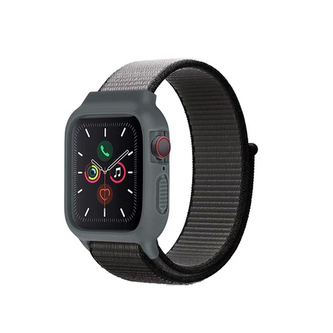 Nylonový set 2v1 pro Apple Watch 42/44/45mm,Černo-Šedá