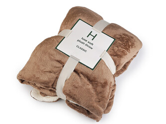 Deka beránek 180x200 cm - 1 ks - 2 béžová tmavá