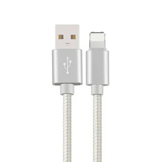 Pletený kabel 1m USB na lightning,Bílý