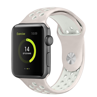 Perforovaný řemínek pro Apple Watch 38/40/41/42(S10)mm,Béžovo-bílý Perforovaný řemínek pro Apple Watch 38/40/41/42(S10)mm,Béžovo-bílý