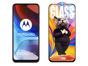 3D Ochranné tvrzené sklo na Motorola Moto E7i Power - Mr. Cat ESD
