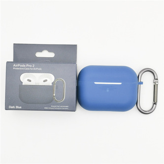 Jednobarevný obal s karabinou pro AirPods PRO / 2 PRO,Dark Blue