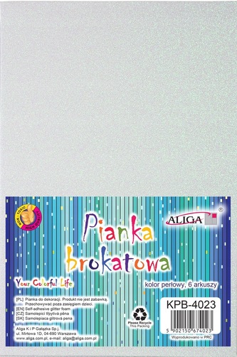 Pianka KPB-4023 perłowa z brokatem A4 op 6szt Pianka KPB-4023 perłowa z brokatem A4 op 6szt