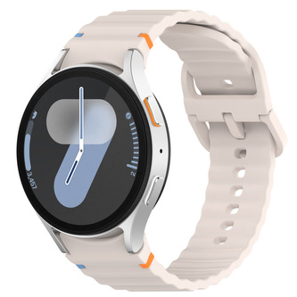 Vroubkovaný řemínek pro Samsung Galaxy Watch 7,Slonová kost