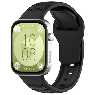 Vroubkovaný řemínek pro Huawei Fit 3,Černý