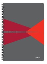 Blok "Office", šedo-červená, čtverečkovaný, A4, 90 listů, LEITZ