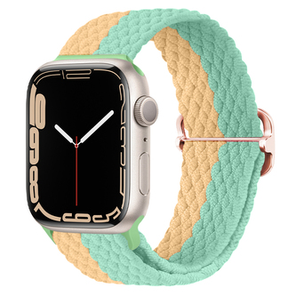 Pletený řemínek se sponou pro Apple Watch 42/44/45/46/49mm,Žluto-mentolový Pletený řemínek se sponou pro Apple Watch 42/44/45/46/49mm,Žluto-mentolový