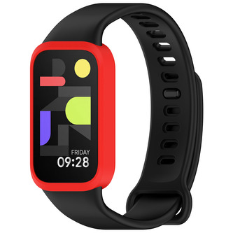 Dvojbarevný silikonový náramek pro Mi Band 9 Active / Redmi Band 3,Černo-Červená