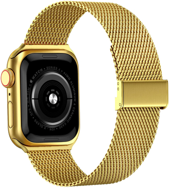 Milánský tah s přezkou pro Apple Watch 42/44/45/46/49mm,Zlatá