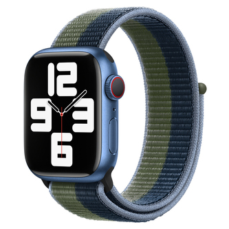 Nylonový řemínek pro Apple Watch 42/44/45/46/49mm,Modro-Zelená