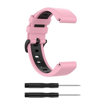 QuickFit silikonový dvojbarevný řemínek s přezkou 22mm,Růžovo-černý