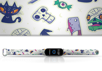 Náhradní náramek Mi band 3/4/5/6/7 Haloween,Bílá,Xiaomi Mi band 5/6