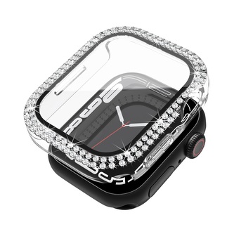 Ochranné dvojité kamínkové pouzdro se sklíčkem pro Apple Watch 40mm,Průhledný