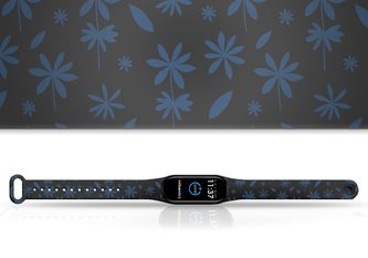 Náhradní náramek Mi band 3/4/5/6/7 Šedomodré lístky,Vícebarevná,Xiaomi Mi band 3/4
