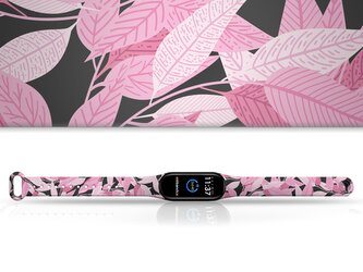 Náhradní náramek Mi band 3/4/5/6/7 Růžové listí,Vícebarevná,Xiaomi Mi band 3/4