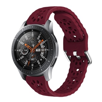 Řemínek s perforovanými pacičkami a přezkovým zapínáním 22mm,Vínový