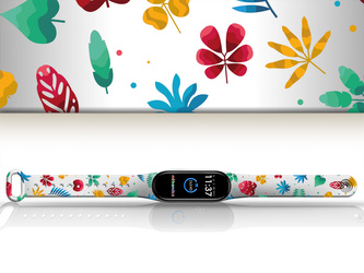 Náhradní náramek Mi band 3/4/5/6/7 Barevné listy podzimu,Bílá,Xiaomi Mi band 5/6 Náhradní náramek Mi band 3/4/5/6/7 Barevné listy podzimu,Bílá,Xiaomi Mi band 5/6