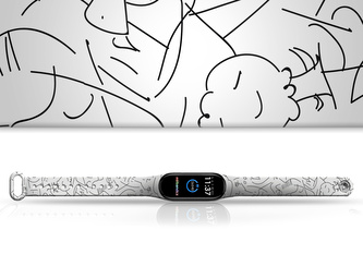 Náhradní náramek Mi band 3/4/5/6/7 Čmáranice,Vícebarevná,Xiaomi Mi band 3/4