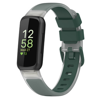 Jednobarevný transparentní řemínek pro Fitbit Inspire 3,Tmavě zelená Jednobarevný transparentní řemínek pro Fitbit Inspire 3,Tmavě zelená