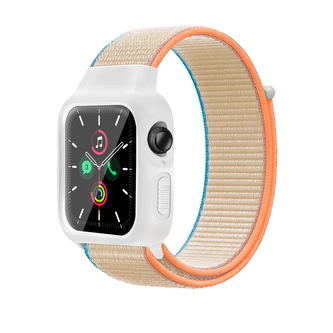 Nylonový set 2v1 pro Apple Watch 42/44/45mm,Béžovo-oranžová