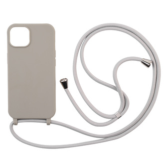 Silikonový kryt se šňůrkou pro iPhone 16,Šedá
