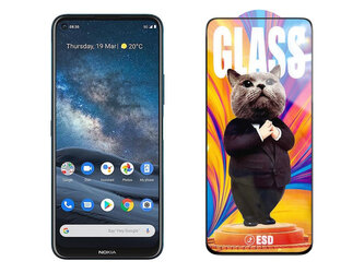 3D Ochranné tvrzené sklo na Nokia 8 V 5G UW - Mr. Cat ESD