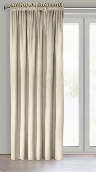 Dekorační velvet závěs s řasící páskou ESTER 140x250 cm krémová (cena za 1 kus) MyBestHome
