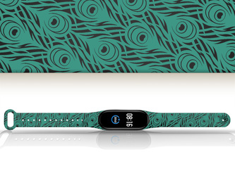 Náhradní náramek Mi band 3/4/5/6/7 Paví pera,Vícebarevná,Xiaomi Mi band 3/4