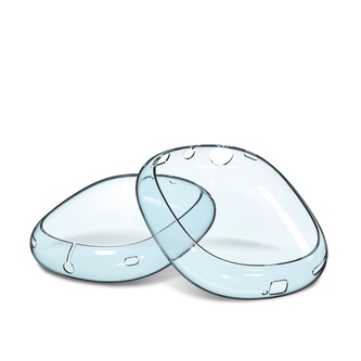 Silikonový kryt náušníků pro Airpods Max,Průhledná modrá Silikonový kryt náušníků pro Airpods Max,Průhledná modrá