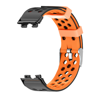 Perforovaný řemínek s přezkou Huawei Band 8/9/10,Černo-Oranžová