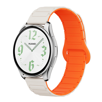 Dvojbarevný magnetický řemínek 22mm,Béžovo-oranžový
