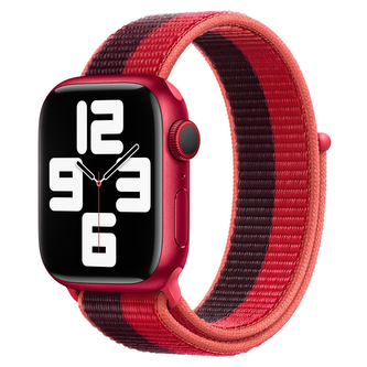 Nylonový řemínek pro Apple Watch 42/44/45/46/49mm,Červeno-Černá
