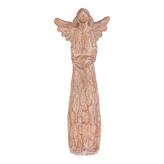 Anděl se srdcem - 18 cm, polyresin, imitace dřeva