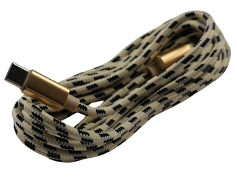 Pletený kabel USB na USB-C 3m,Béžovo-černý