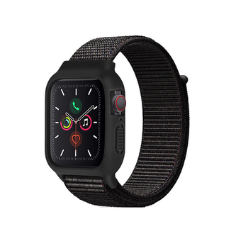 Nylonový set 2v1 pro Apple Watch 42/44/45mm,Černo-Hnědá