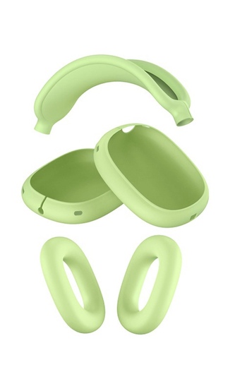 Silikonový set 3v1 pro Airpods Max,světle zelená