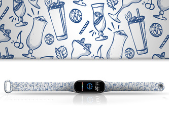 Náhradní náramek Mi band 3/4/5/6/7 Koktejl,Vícebarevná,Xiaomi Mi band 3/4